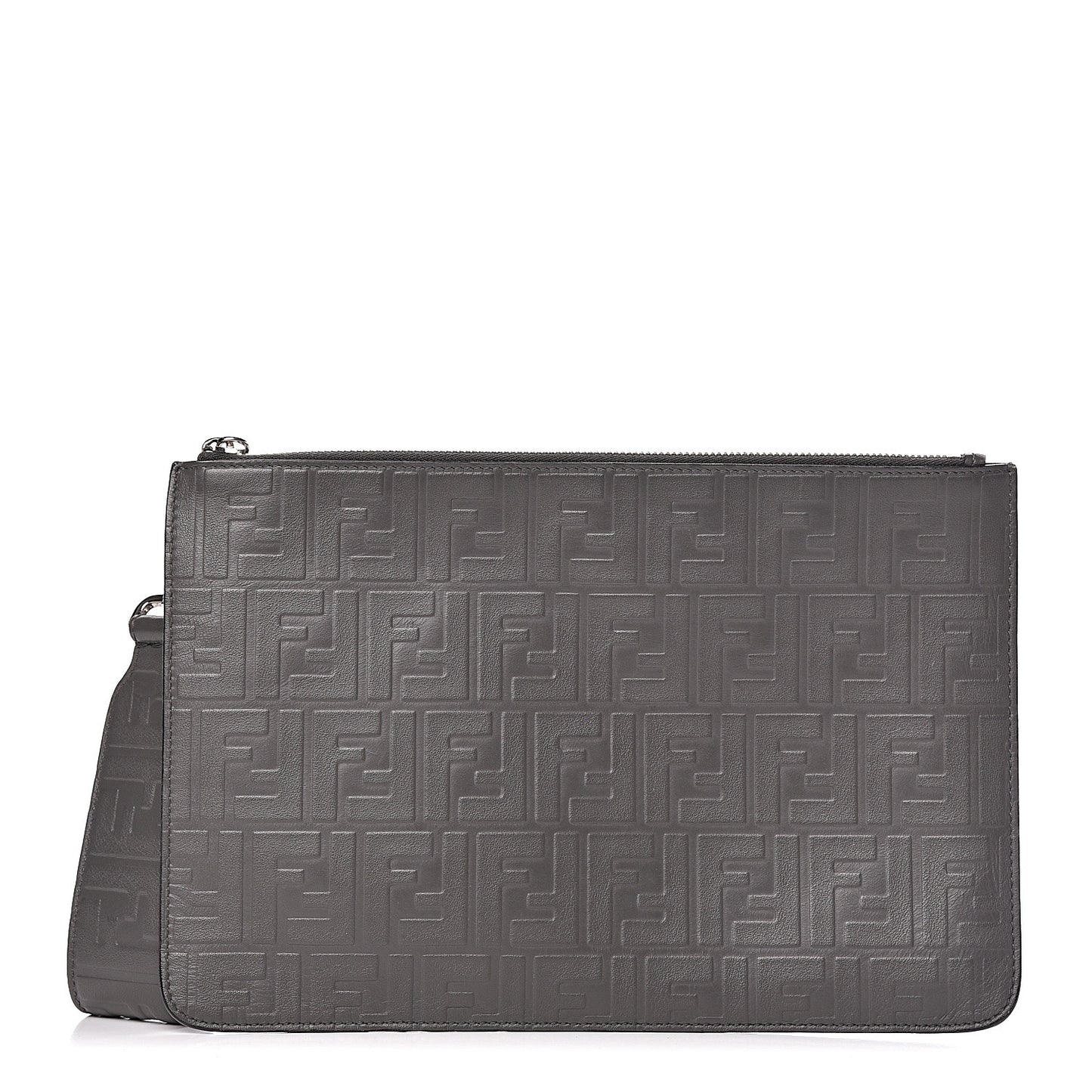 Vitello Grace FF 1974 Embossed Flat Pouch Anthracite