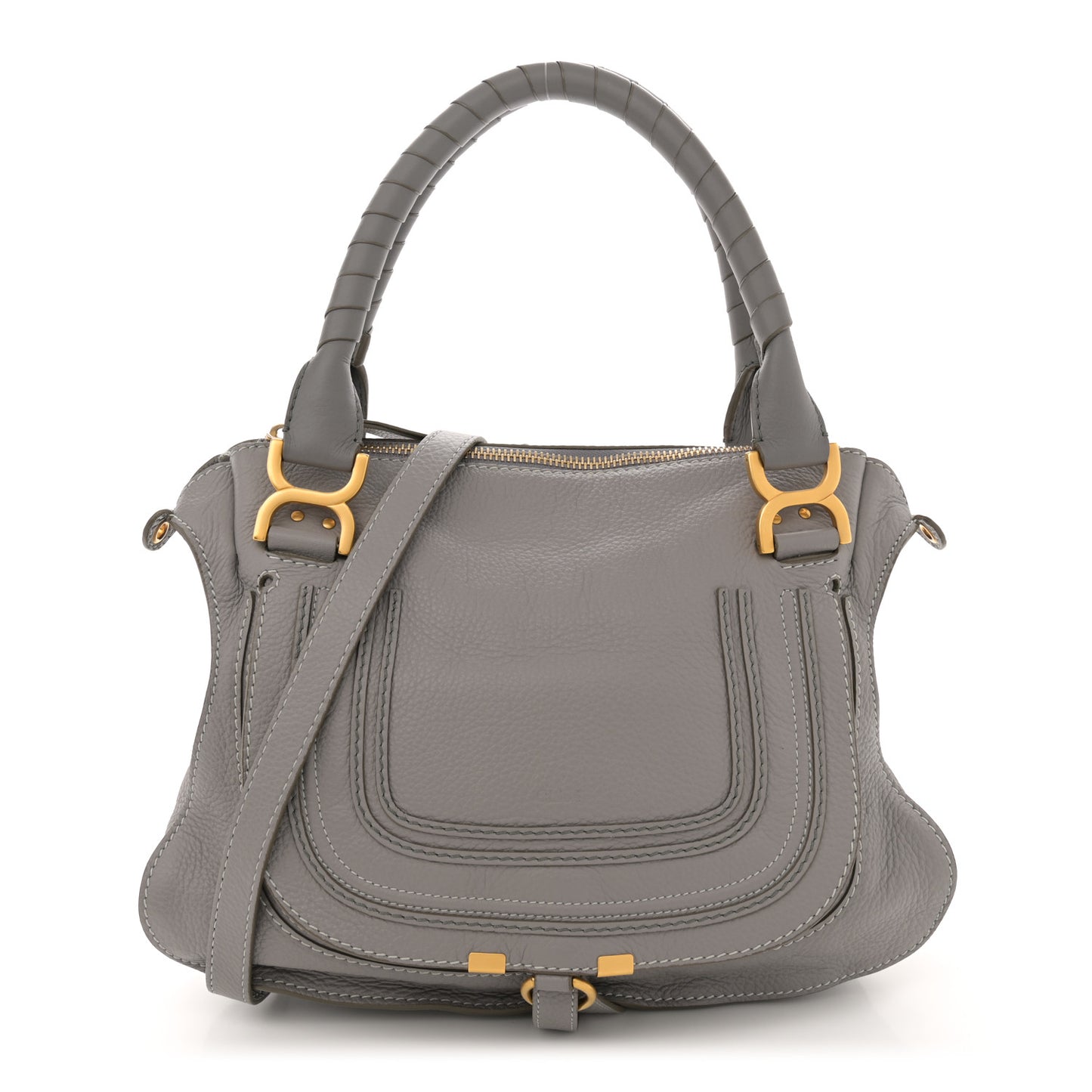 Calfskin Medium Marcie Satchel Cashmere Grey