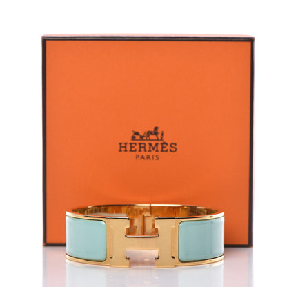 Hermes Enamel Wide Clic Clac H Bracelet GM Lagon 8 of 8