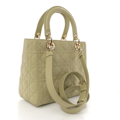 Christian Dior Lambskin Cannage Medium Lady Dior Pastel Peyote Green 3 of 11