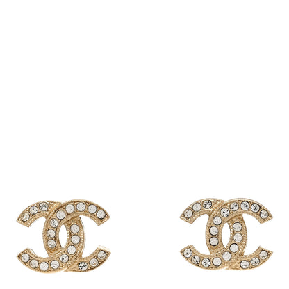 Chanel Crystal CC Earrings Gold 1 of 5