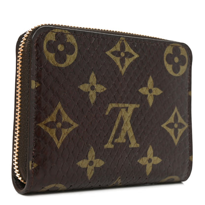 Louis Vuitton Snakeskin Monogram Zippy Padlock Coin Purse Brown 3 of 7