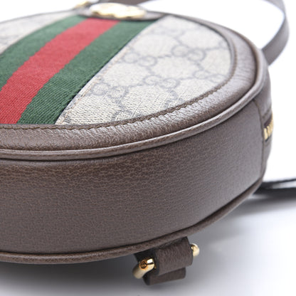 Gucci GG Supreme Monogram Web Mini Ophidia Round Backpack Brown 7 of 9