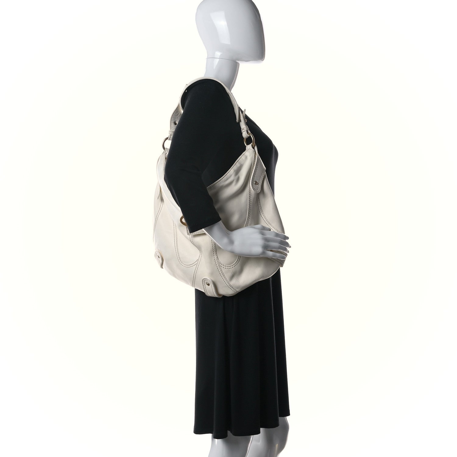 Valentino Garavani Lambskin Catch Hobo White 2 of 26