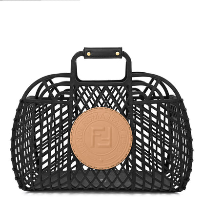Fendi Recycled Plastic Vitello Liberty Matte Medium Fendi Basket Black Miele Scuro 1 of 11