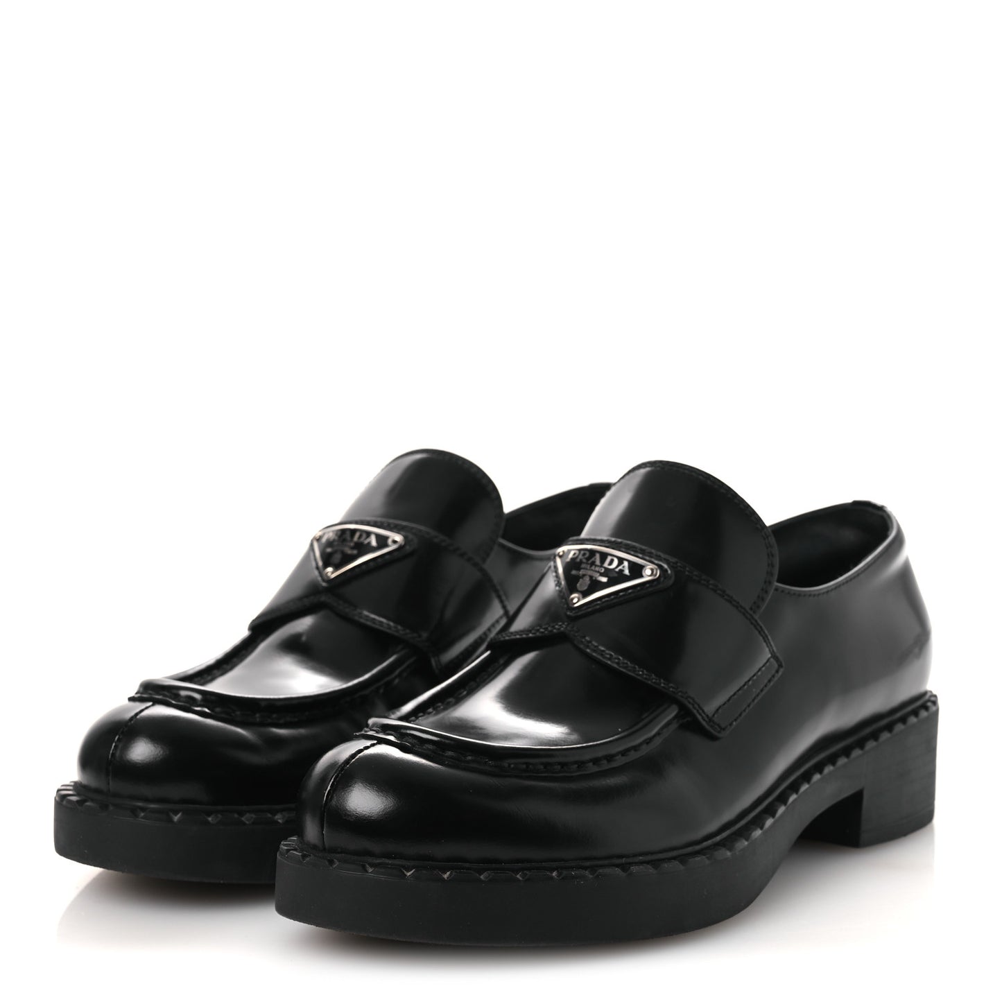 Vernice Triangle 50mm Loafers 39 Black