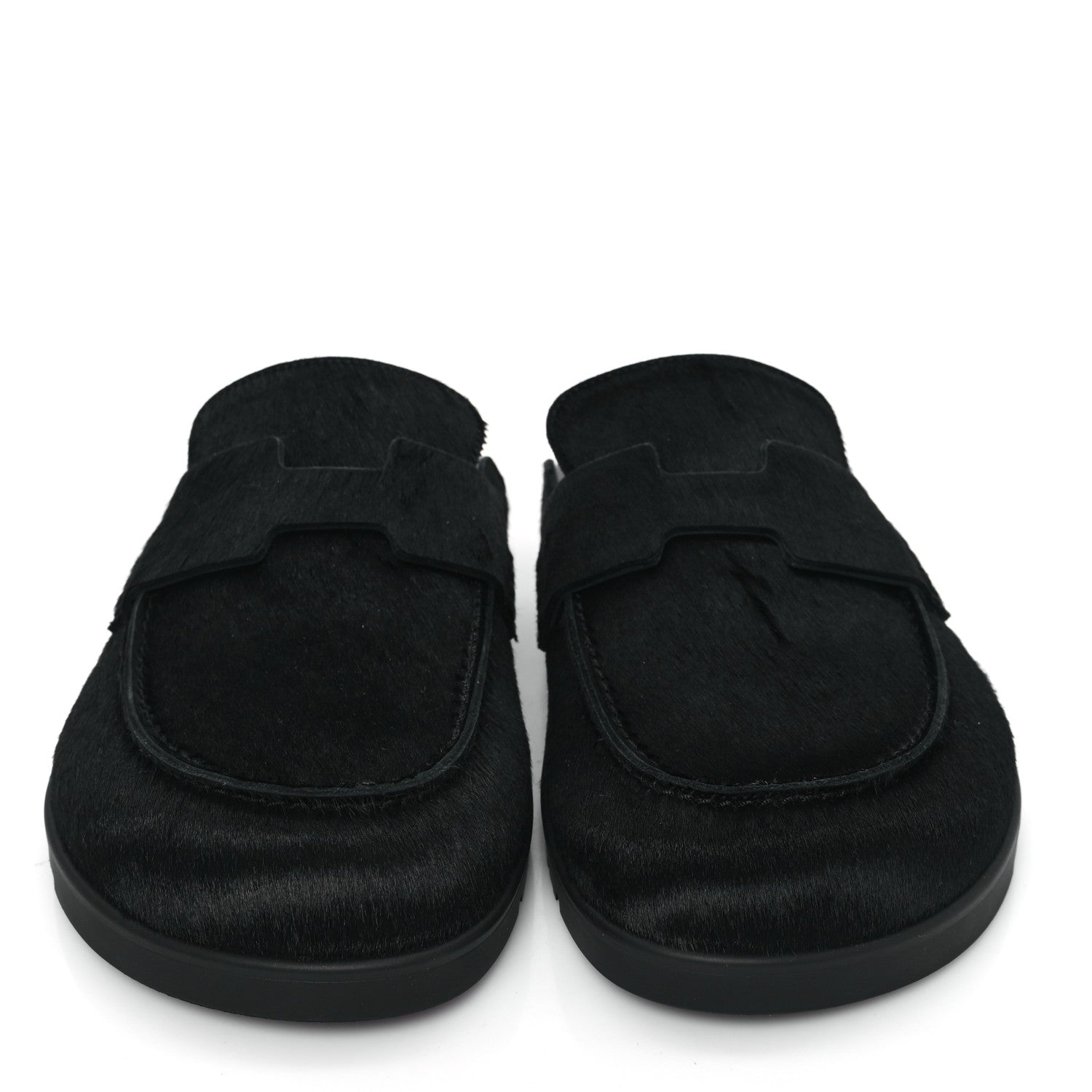 Hermes Calfskin Hair Go Mules 38 Black 2 of 8