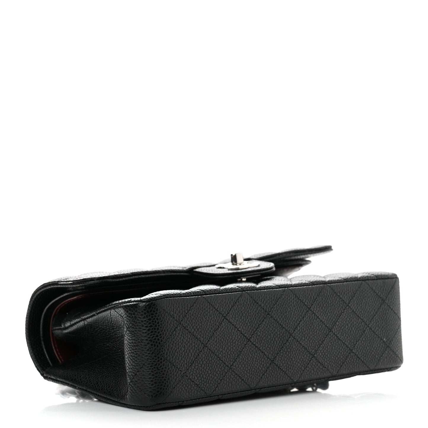 Caviar Quilted Small Double Flap Black