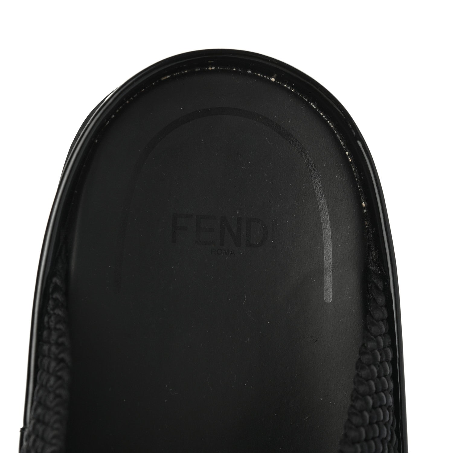 Fendi Raffia Rubber FF Woven Reflections Crisscross Slide Sandals 44 Black 4 of 6