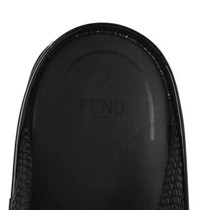 Fendi Raffia Rubber FF Woven Reflections Crisscross Slide Sandals 44 Black 4 of 6