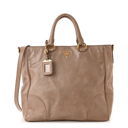 Prada Vitello Shine Shopping Satchel Argilla 1 of 15