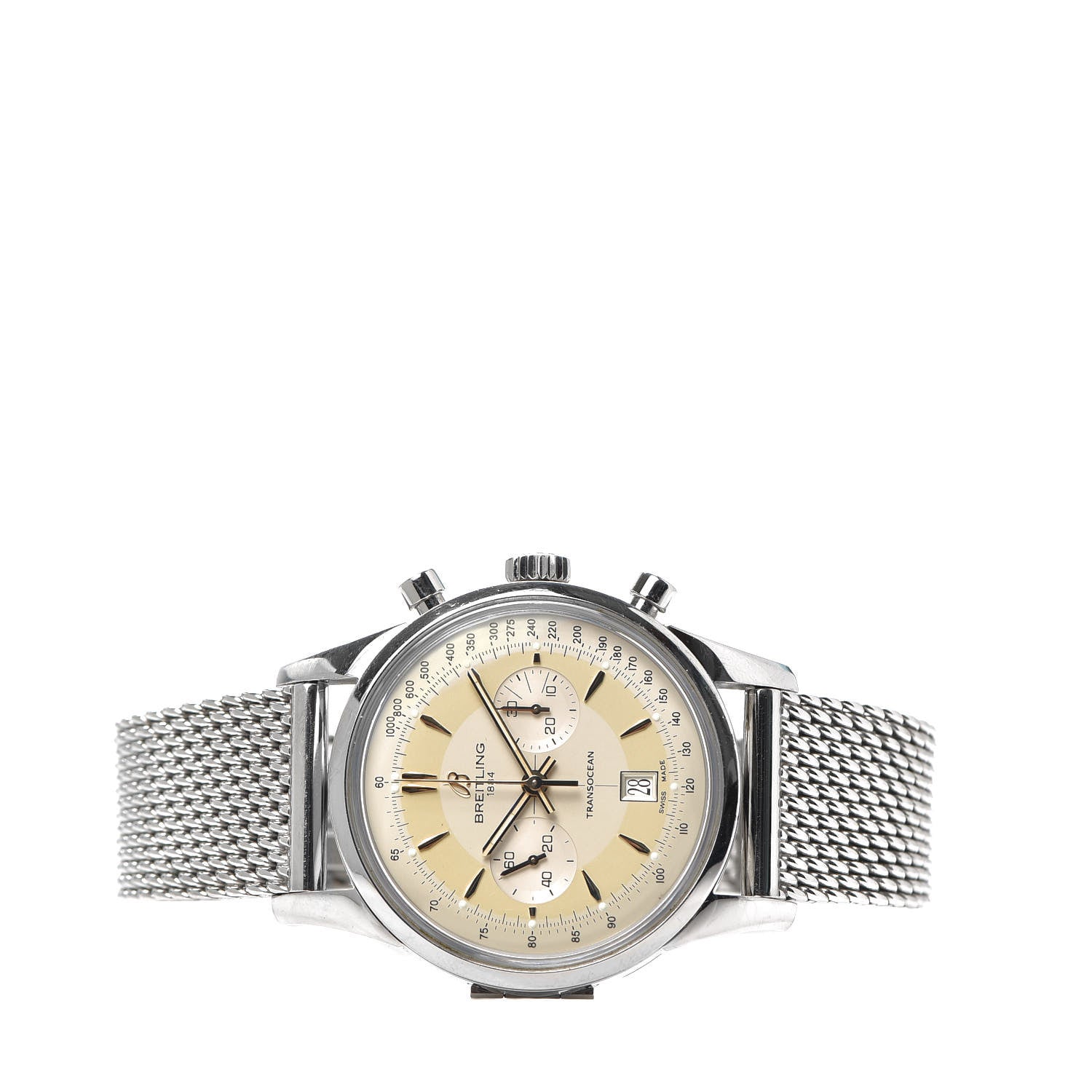 Breitling Stainless Steel 43mm Transocean Chronograph Limited Edition Watch Ivory AB0154 2 of 7