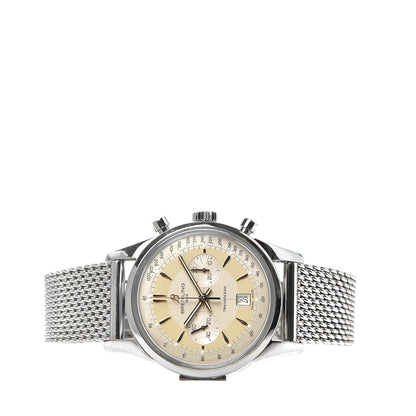 Breitling Stainless Steel 43mm Transocean Chronograph Limited Edition Watch Ivory AB0154 2 of 7