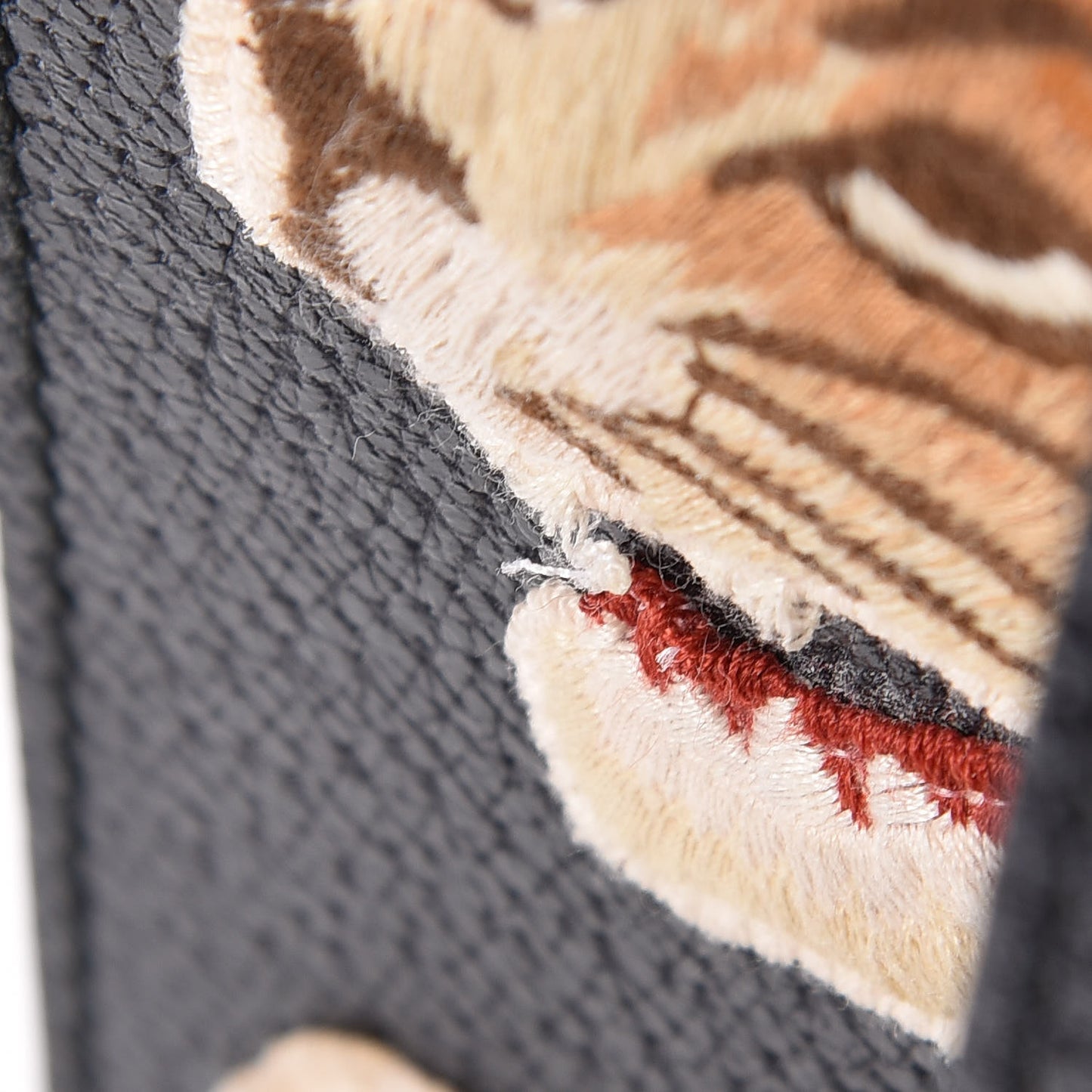 Calfskin Embroidered Tiger Messenger Bag Black