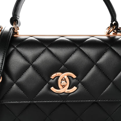 Chanel Lambskin Quilted Small Trendy CC Dual Handle Flap Bag Black 8 of 11