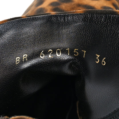 Saint Laurent Suede Leopard Print Lexi 90 Booties 36 Naturale Caffe 6 of 7