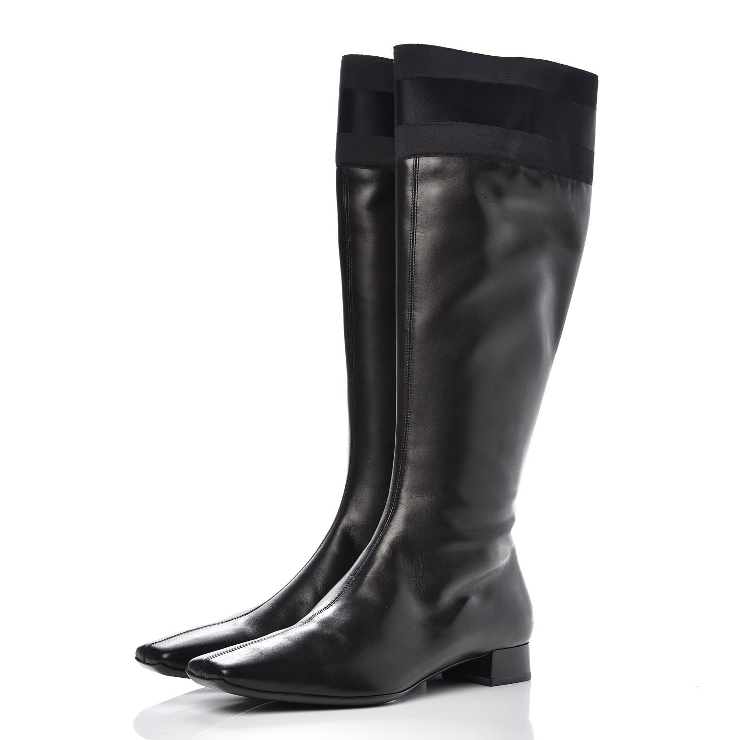 Gucci Calfskin Silk Lifford Boots 8.5 Black 3 of 9