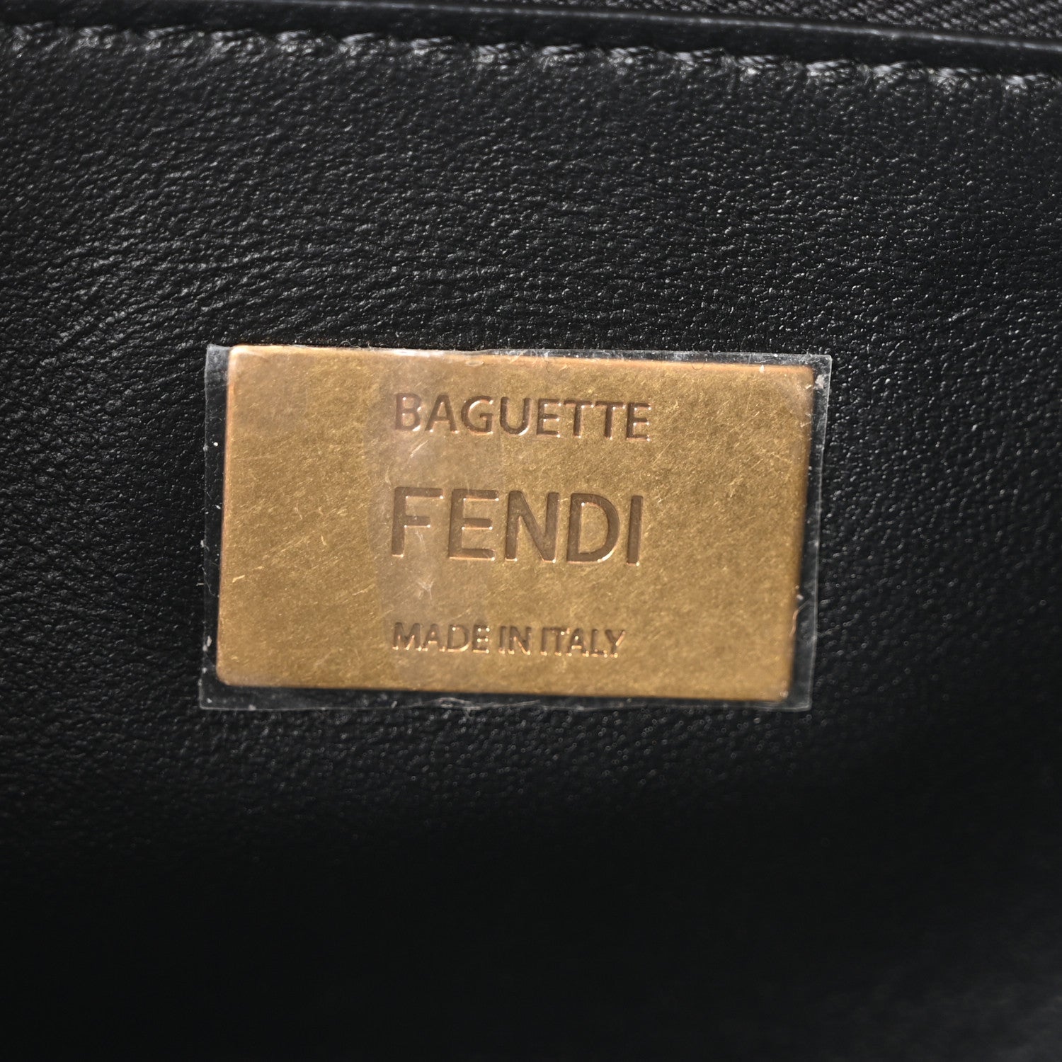 Fendi Nappa Small FF Embossed Midi Chain Baguette Black 6 of 10