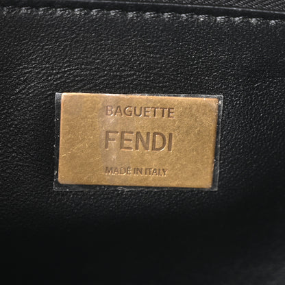 Fendi Nappa Small FF Embossed Midi Chain Baguette Black 6 of 10