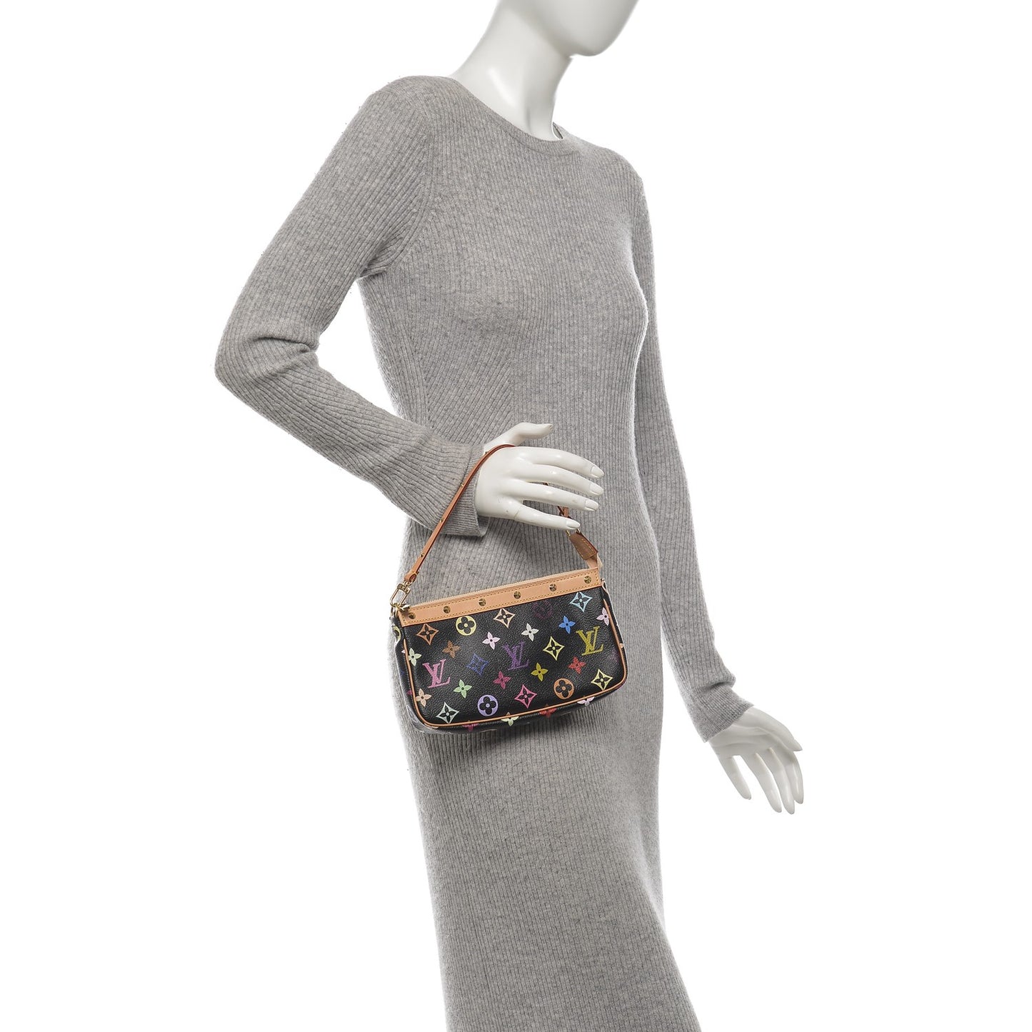 Monogram Multicolor Pochette Accessories Black