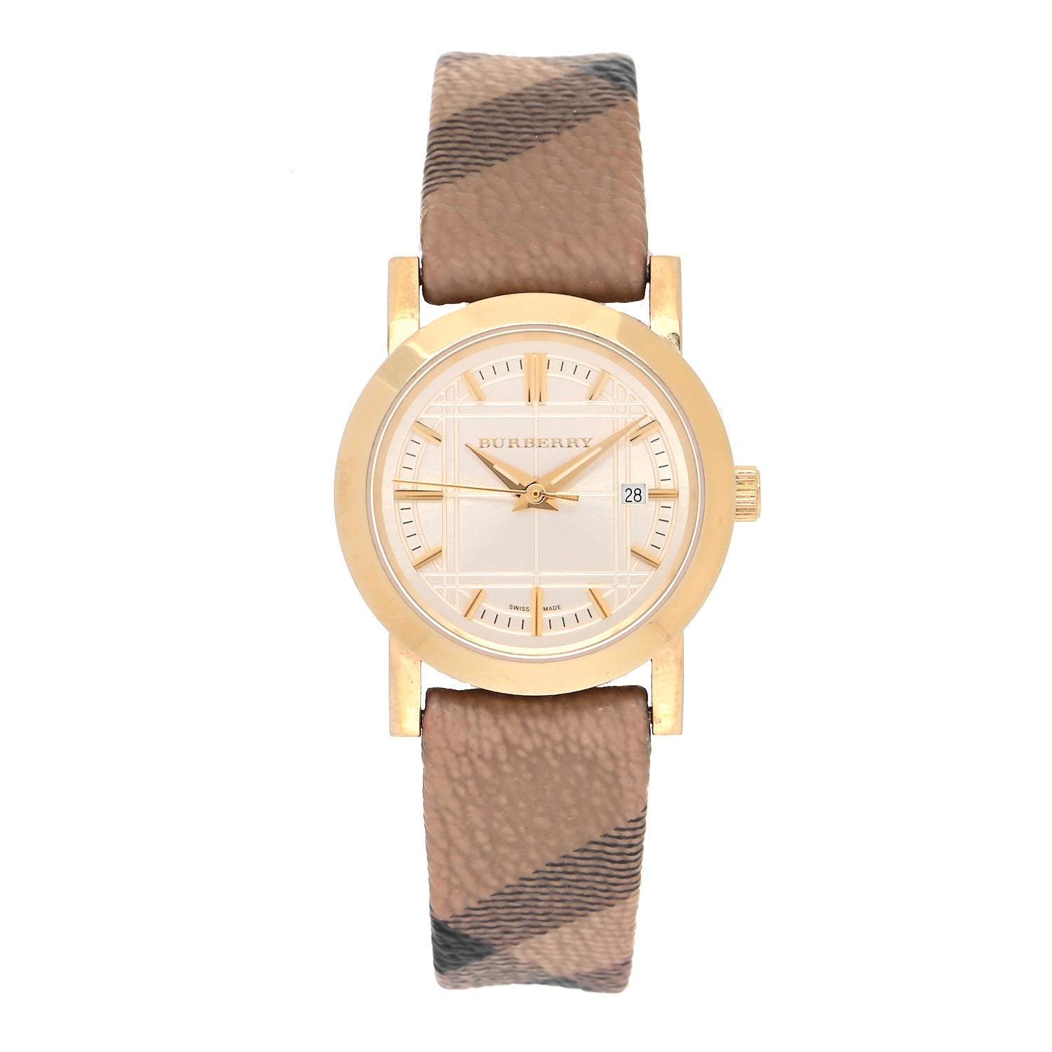 Burberry Stainless Steel Calfskin 28mm Nova Check Quartz Watch BU1399 1 of 4