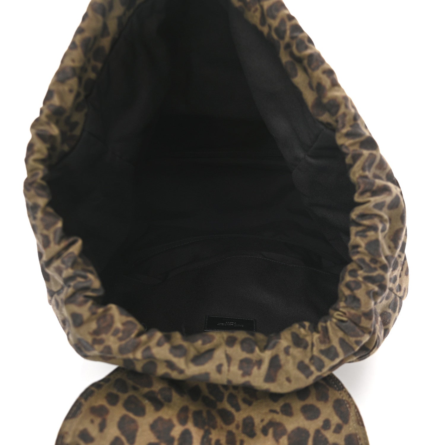 Saint Laurent Gabardine Leopard Noe Backpack Khaki Black 5 of 9