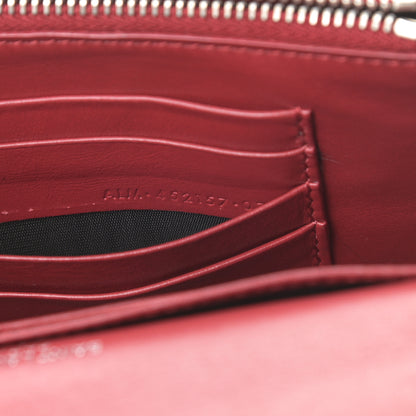 Saint Laurent Calfskin Crocodile Embossed Monogram Sunset Chain Wallet Rouge Eros 7 of 12