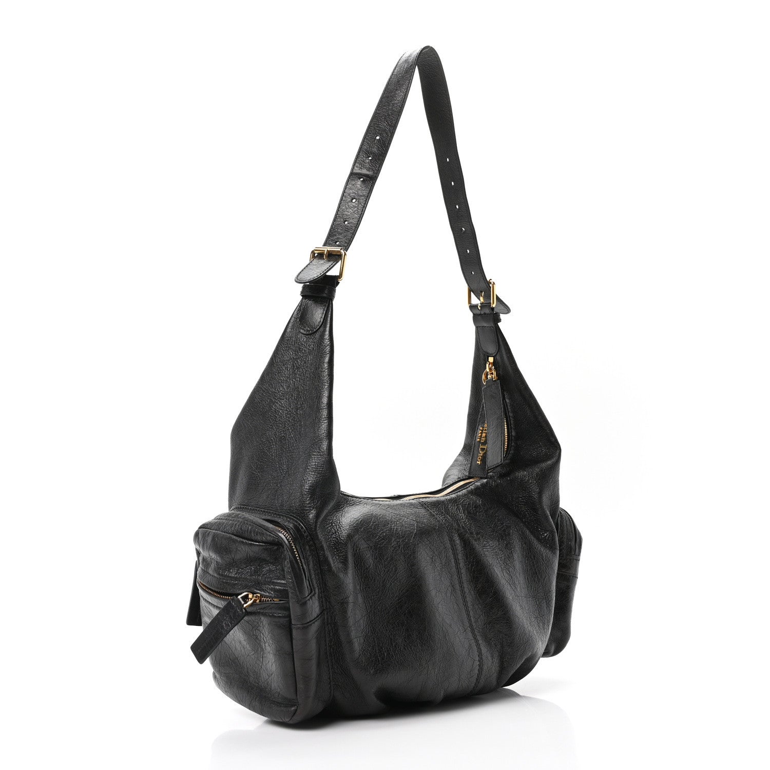 Christian Dior Crinkled Calfskin Large Grand Tour Multipocket Bag Black 3 of 10