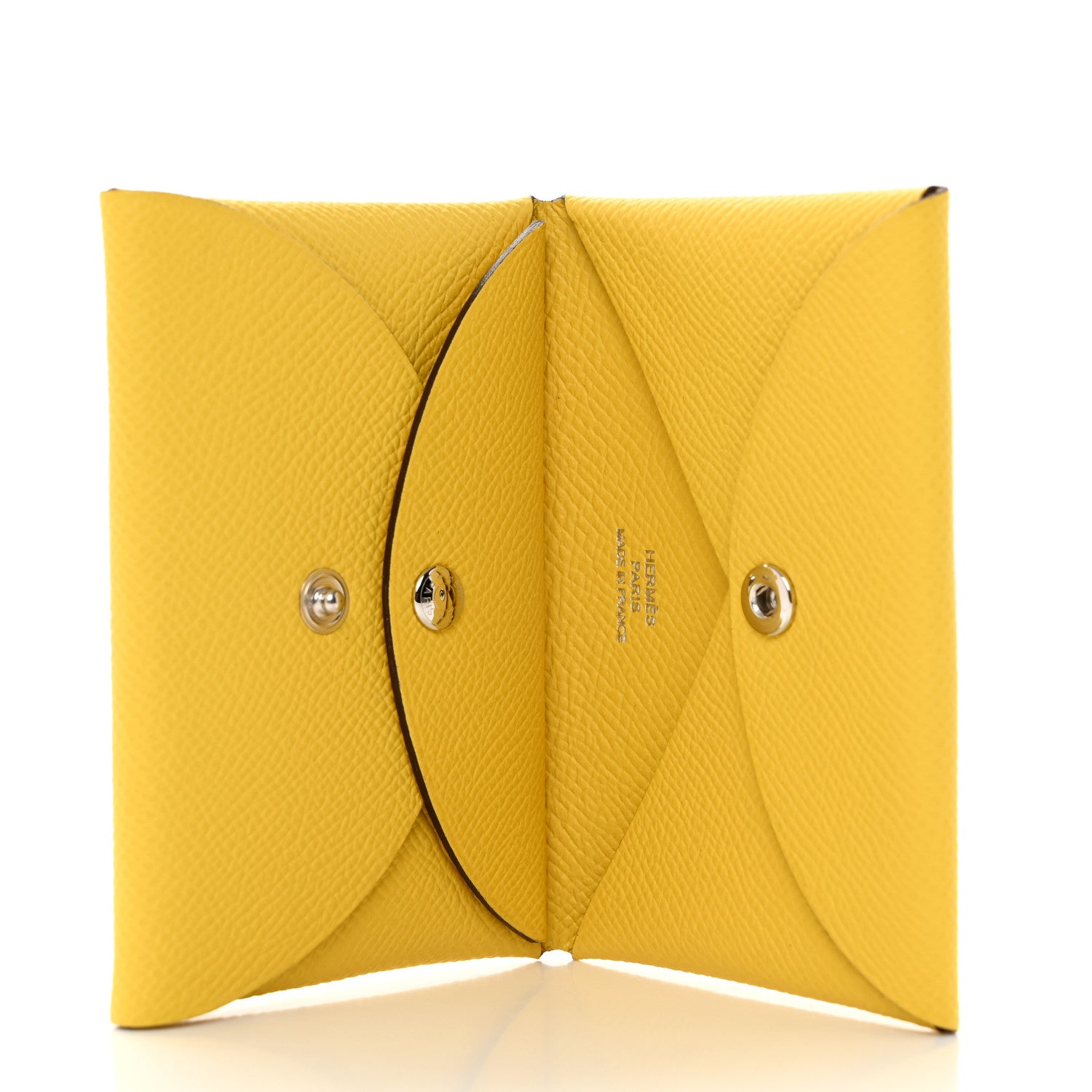 Hermes Epsom Calvi Duo Card Case Jaune De Naples 5 of 7
