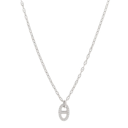 Hermes 18K White Gold Diamond New Farandole Pendant Necklace 1 of 7