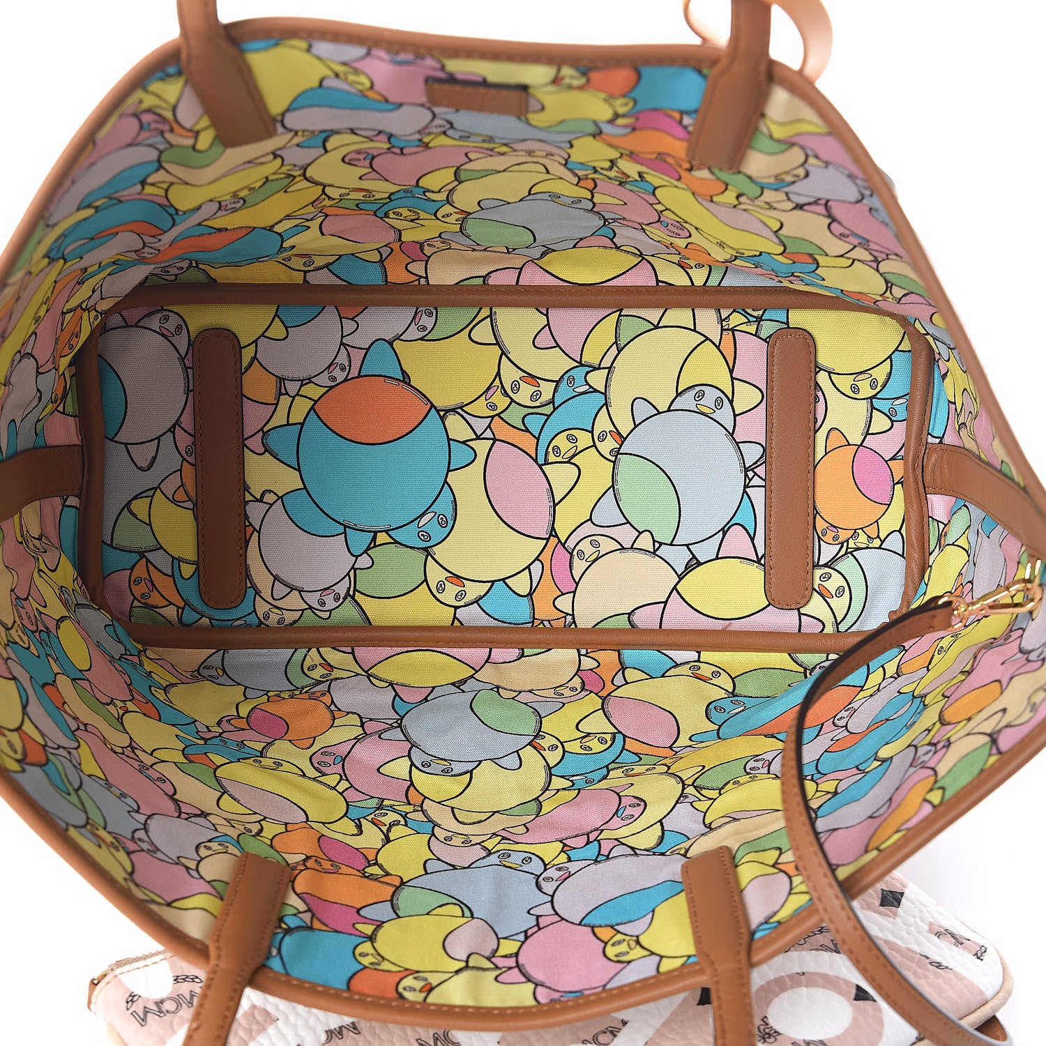 MCM X Eddie Kang Visetos Medium Reversible Shopper Tote Natural 12 of 17