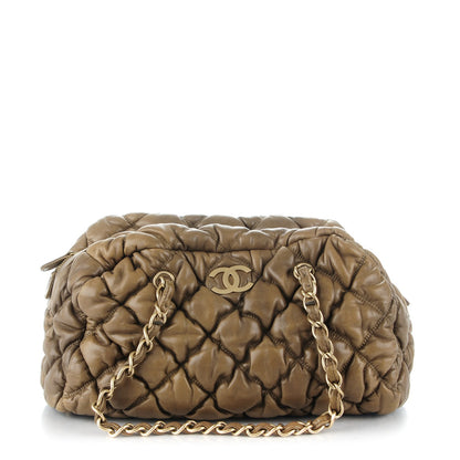 Chanel Lambskin Bubble Quilt Bowler Dark Beige 1 of 7