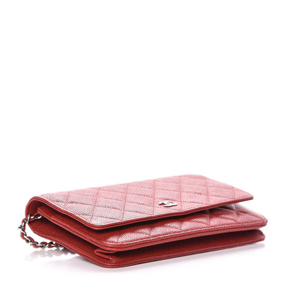Chanel Caviar Quilted Wallet on Chain WOC Red 4 of 13