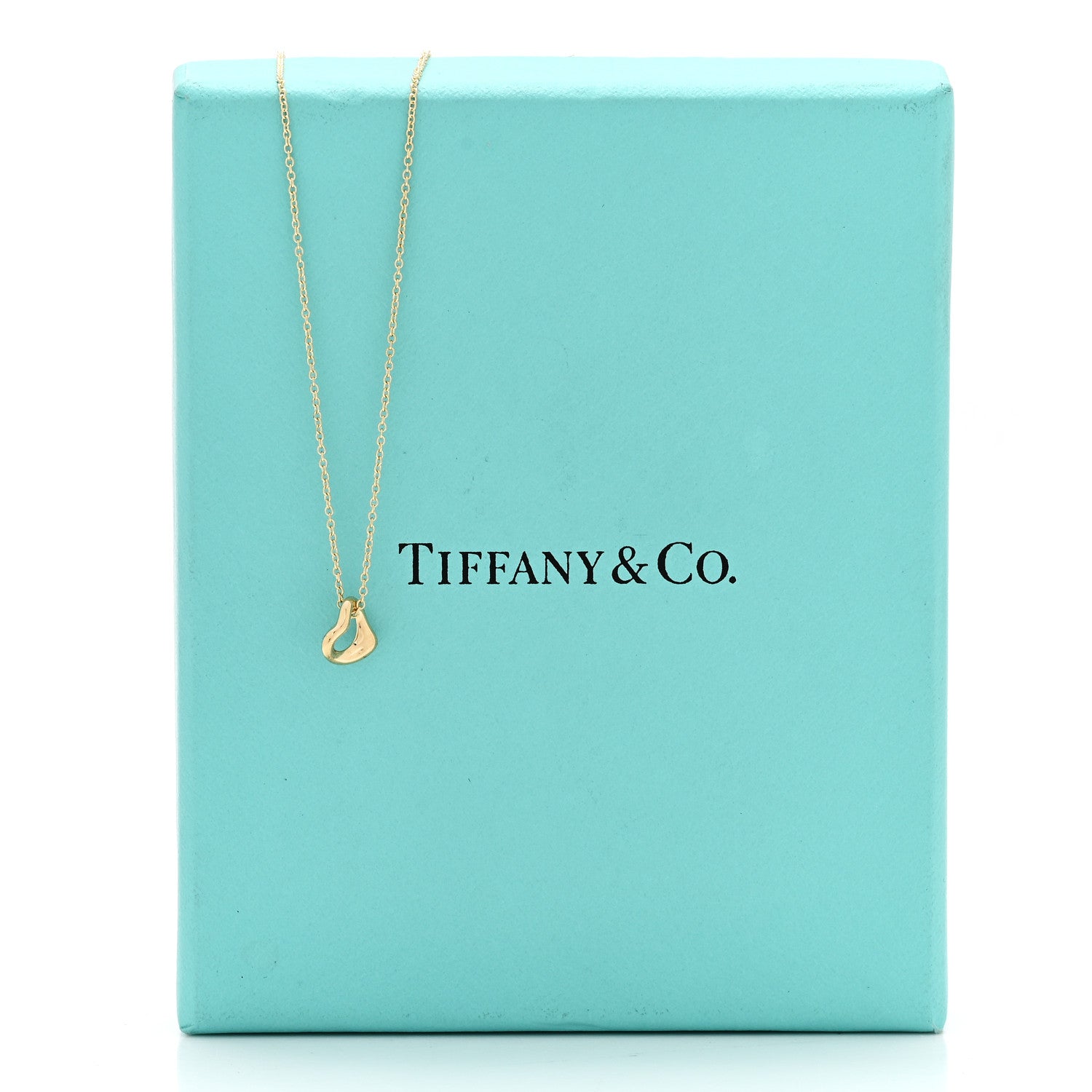 Tiffany & Co. オープンハート 7mm Tiffany 18K Yellow Gold 7mm Elsa Peretti Open Heart Pendant