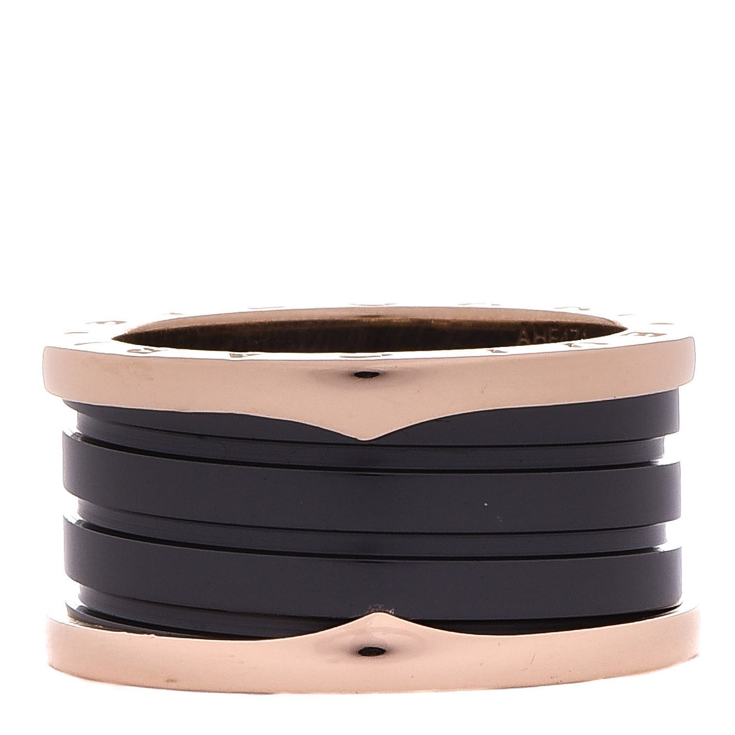 18K Rose Gold Black Ceramic B.Zero1 Four-Band Ring 58 8.5