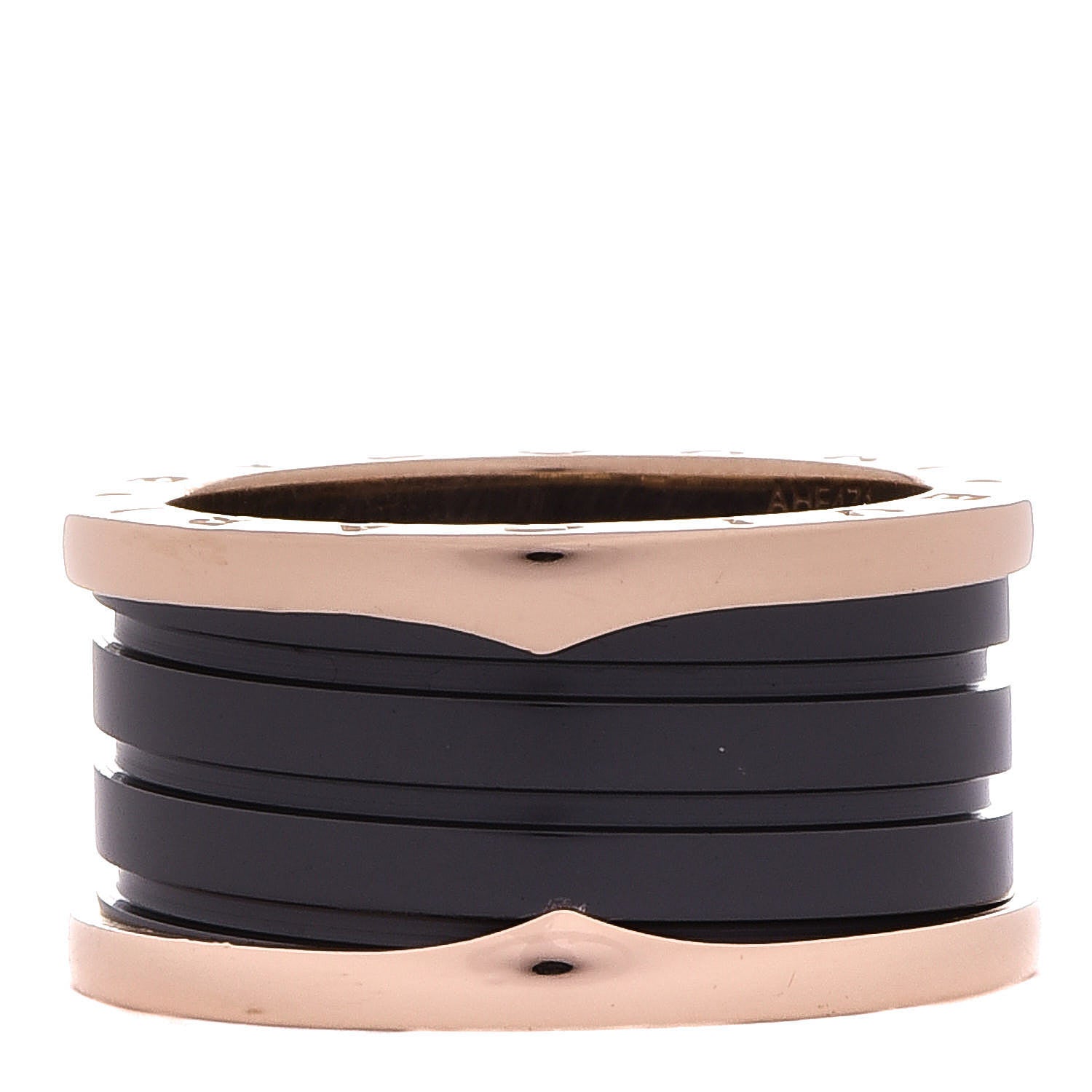 Bulgari 18K Rose Gold Black Ceramic B.Zero1 Four-Band Ring 58 8.5 1 of 4