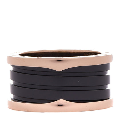 Bulgari 18K Rose Gold Black Ceramic B.Zero1 Four-Band Ring 58 8.5 1 of 4