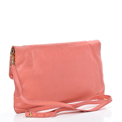 Balenciaga Agneau Giant 12 Gold Hardware Envelope Strap Clutch Rose Azalee 3 of 18