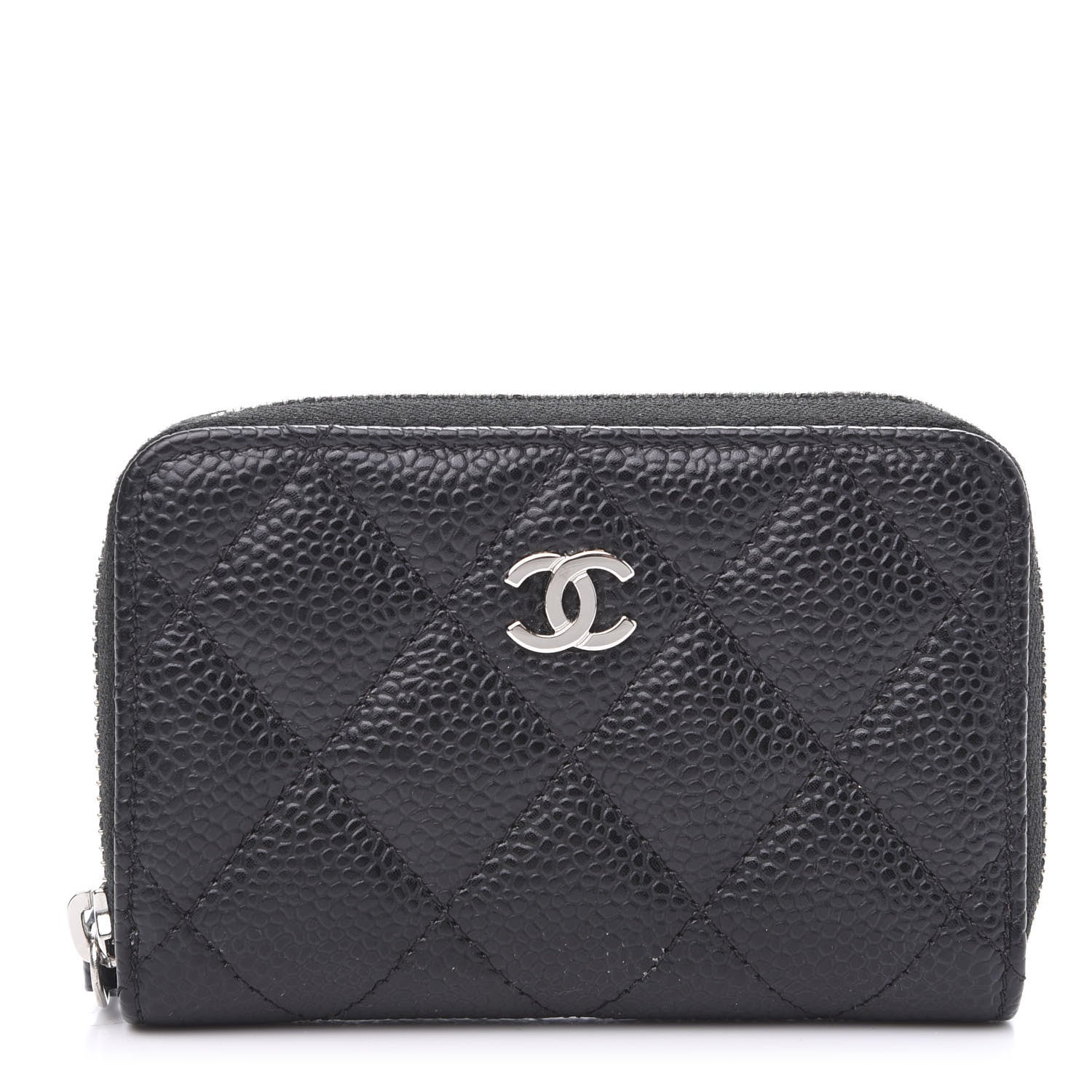 Chanel Caviar Quilted Zip Coin Purse Black 1 of 8