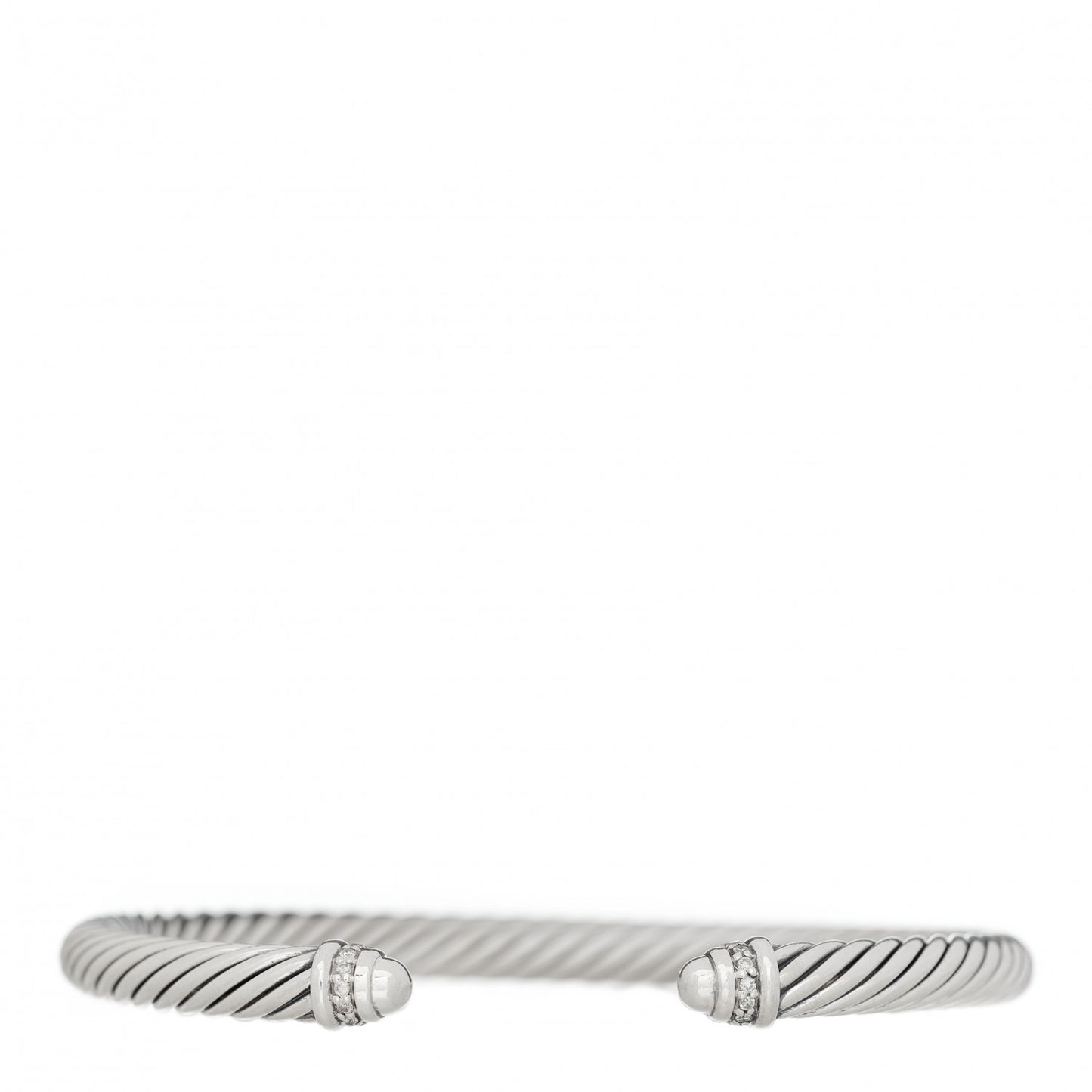 Sterling Silver Diamond 5mm Cable Classics Dome Bracelet