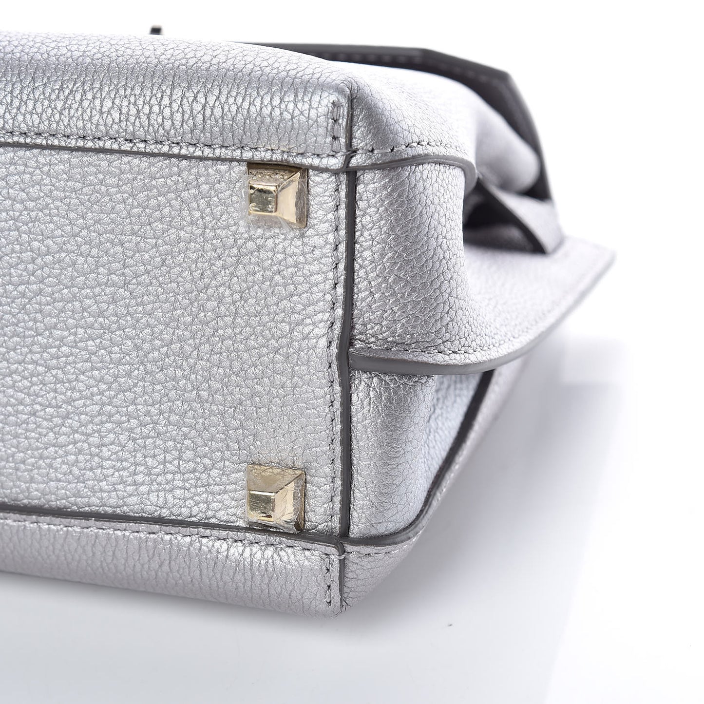 Grained Calfskin Mini Milla Backpack Silver