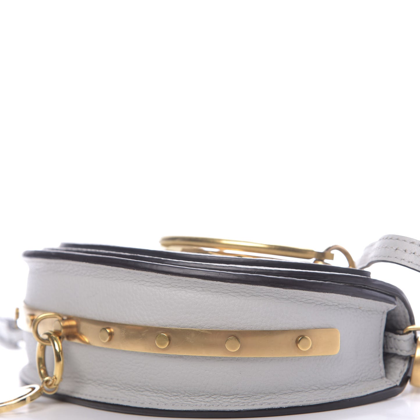 Calfskin Small Nile Bracelet Minaudiere Bag Airy Grey
