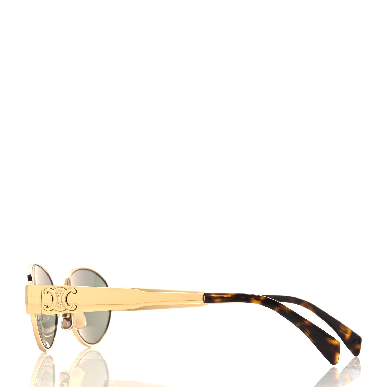 Celine Metal Triomphe 01 Sunglasses CL40235U Gold Green 3 of 7