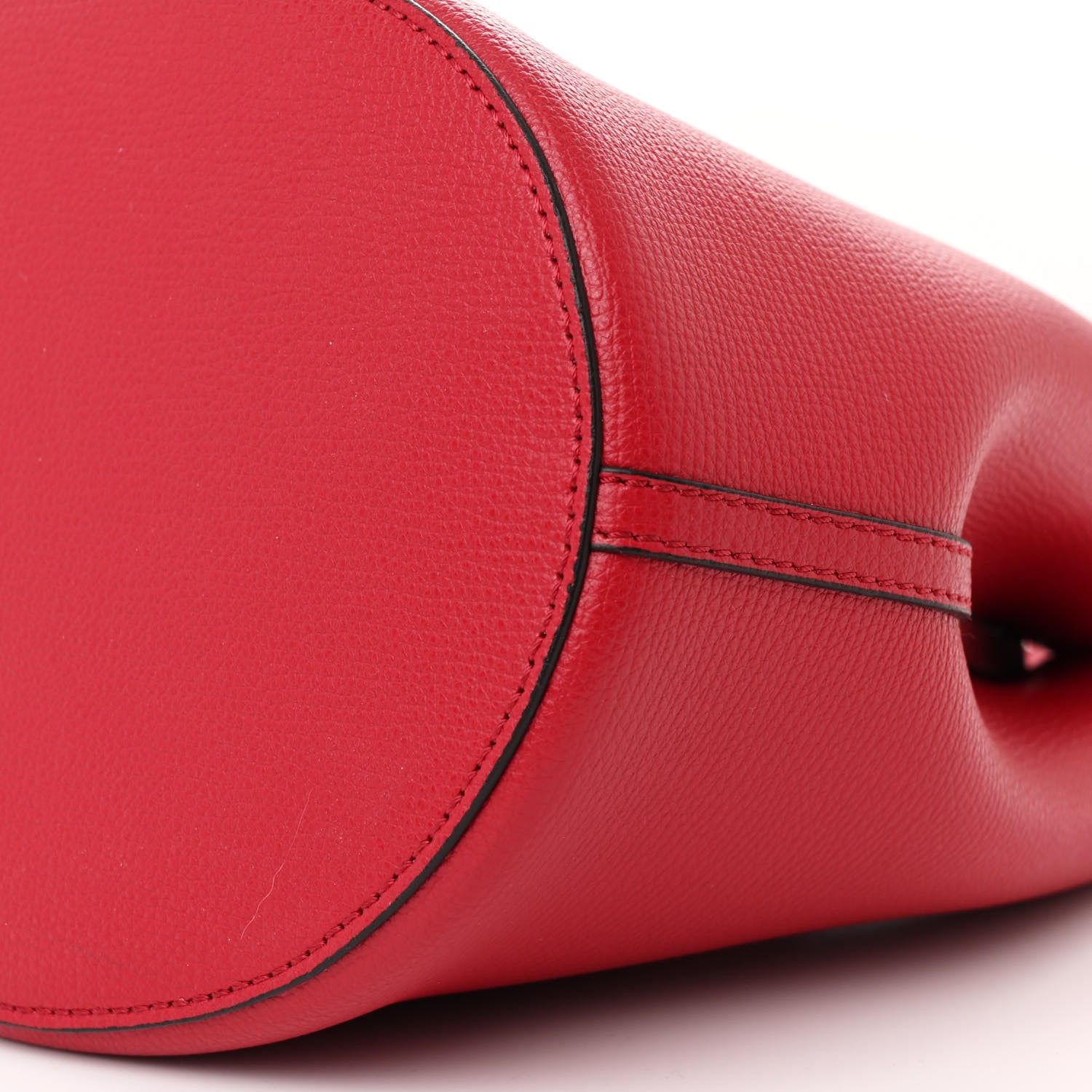 Burberry Calfskin Small Lorne Bucket Crossbody Red 10 of 11