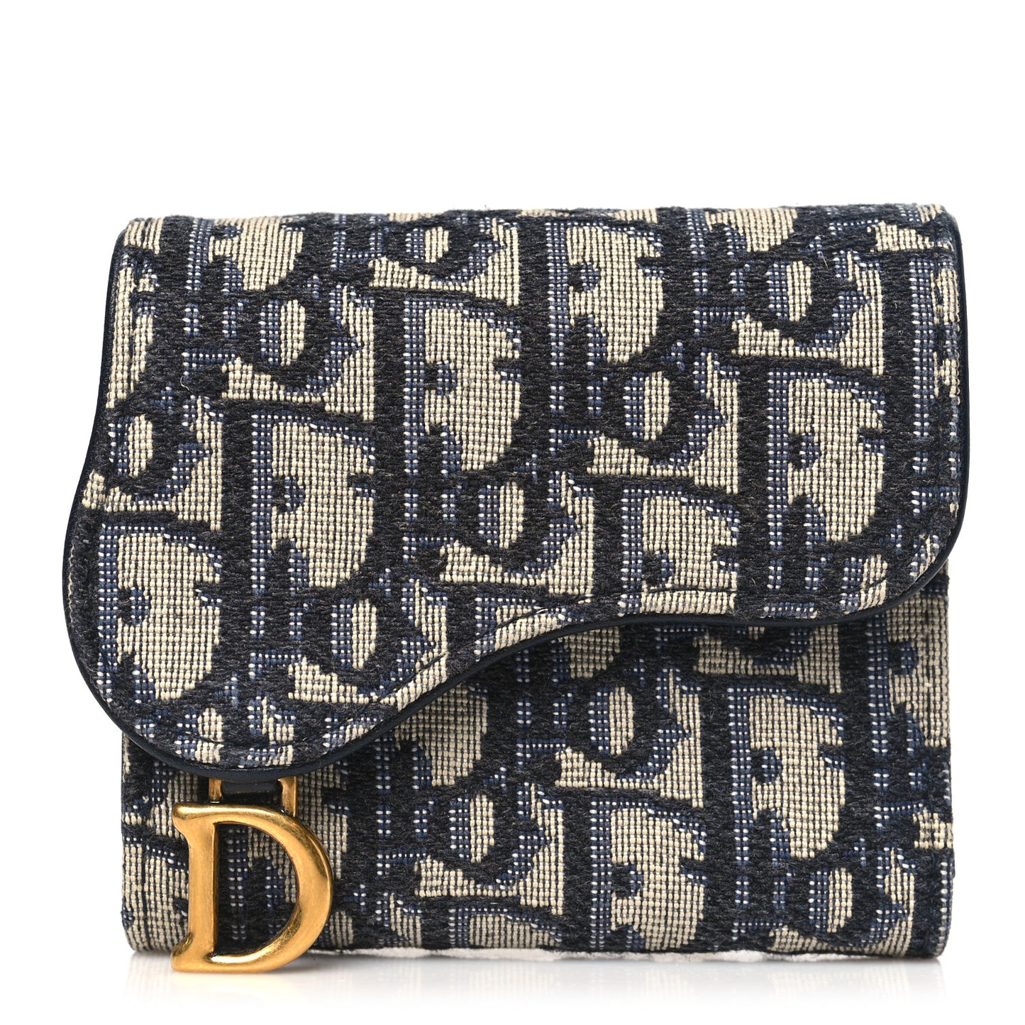 Oblique Saddle Lotus Wallet Blue
