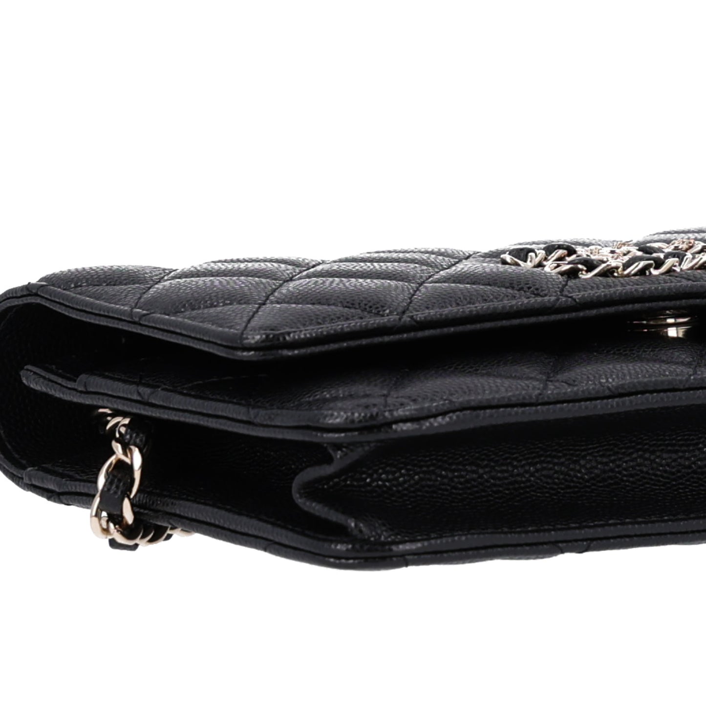 Caviar Quilted French New Wave Chain CC Wallet On Chain WOC Black