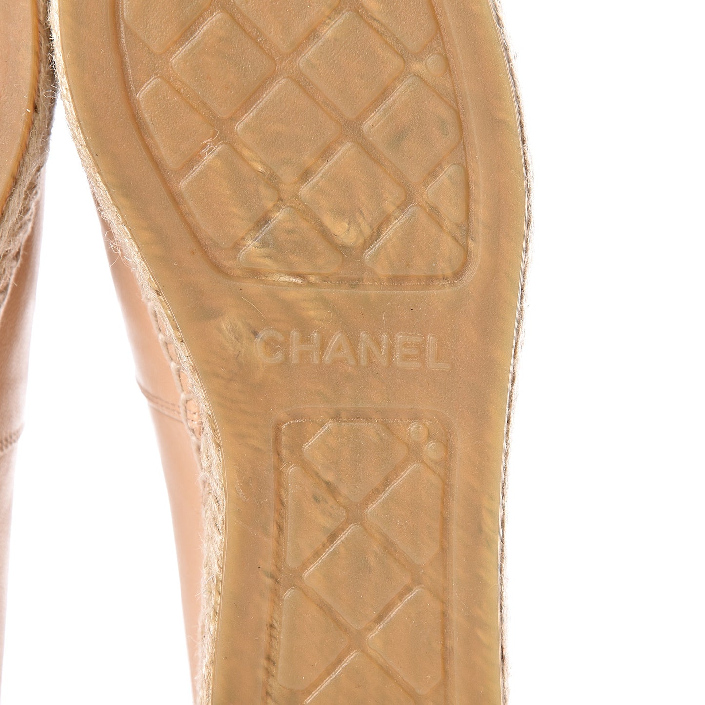 Lambskin CC Espadrilles 37 Beige Black