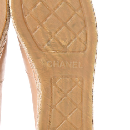 Chanel Lambskin CC Espadrilles 37 Beige Black 8 of 10