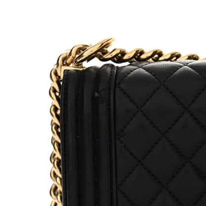 Chanel Lambskin Quilted Medium Boy Flap Black 16 of 20