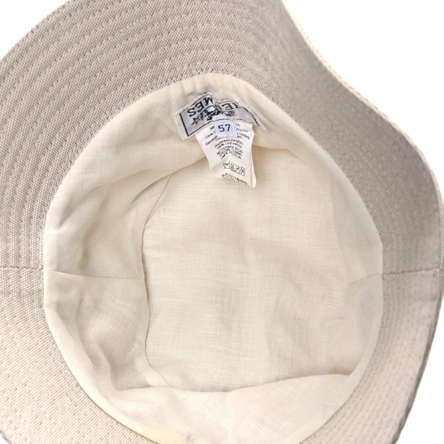 Hermes Cotton Bucket Hat 57 Ecru 7 of 8